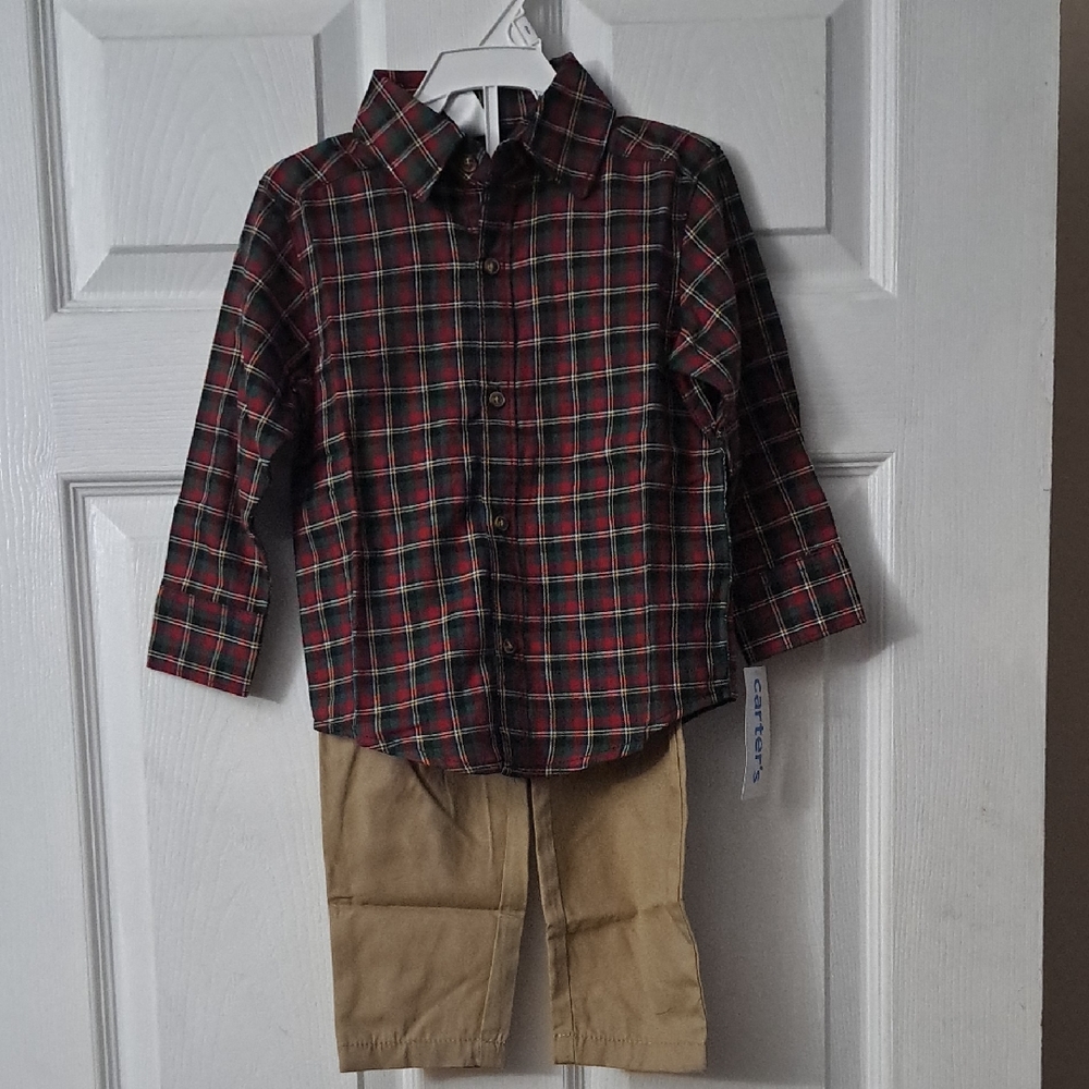 Carters 2T Plaid Set